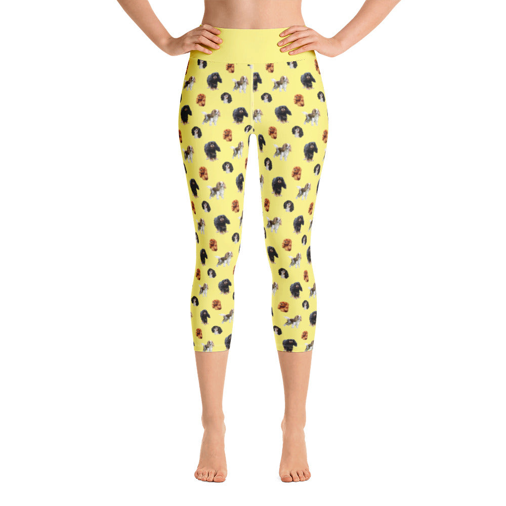 JWZUY Womens Camo Capris Workout Yoga Pants High Waisted Capri Leggings  Drawstring Sweatpants Fitness Athletic Joggers 1-Yellow S